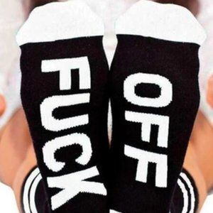 UNISEX F**K OFF SOCKS Black and White